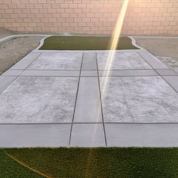 08 Landscaping - Stamped concrete and artificial turf - Landscaping Near Me