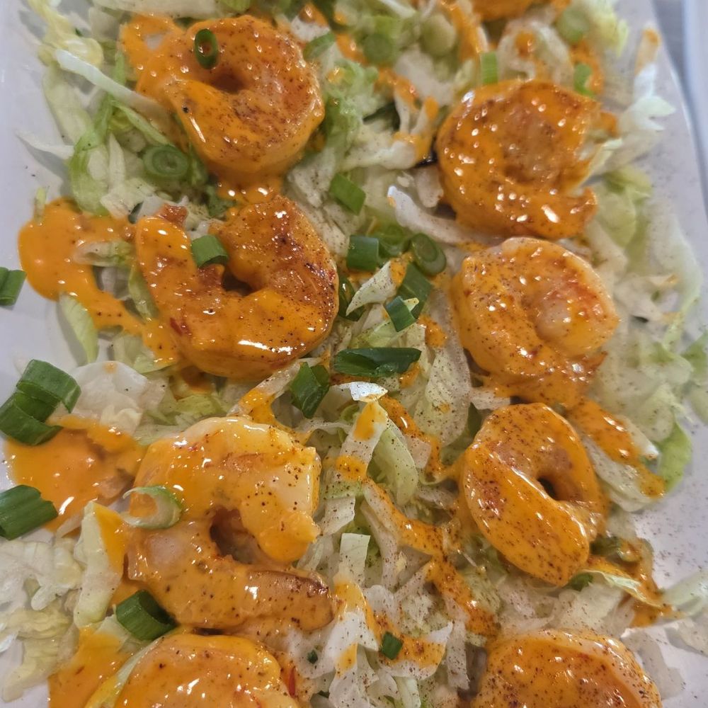 Island Wing - $8 happy Hour menu item. Shrimp were fresh and tastey - American Near Me - Jacksonville, Florida