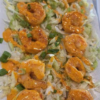 Island Wing - $8 happy Hour menu item. Shrimp were fresh and tastey - American Near Me - Jacksonville, Florida Island Wing - $8 happy Hour menu item. Shrimp were fresh and tastey - American Near Me - Jacksonville, Florida