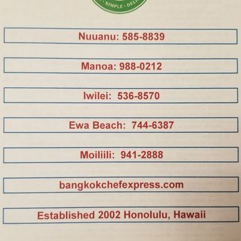 Bangkok Chef - Manoa - #latepost - Thai Near Me - Honolulu, Hawaii