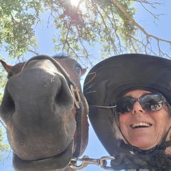 V6 Ranch - Rollie and I are saying good by after our ride.