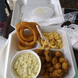 P&G Soulfood - Onion rings potato salad macaroni and cheese fried okra worth every penny