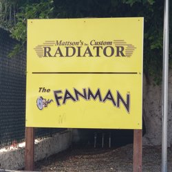 The Fan Man - Sign on entrance to driveway.