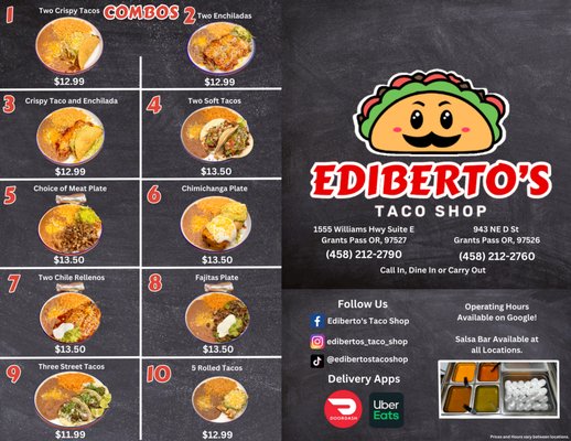 Menu photo 1 Ediberto's Taco Shop Grants Pass, OR Menu photo 1 Ediberto's Taco Shop Grants Pass, OR
