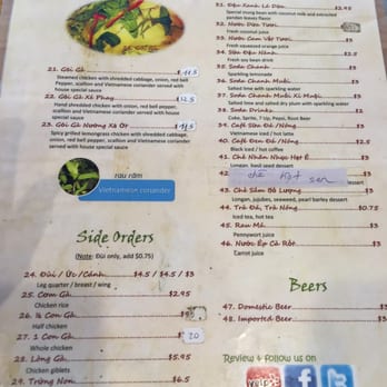 Nam An - Back of menu - Vietnamese Near Me - Westminster, California Nam An - Back of menu - Vietnamese Near Me - Westminster, California
