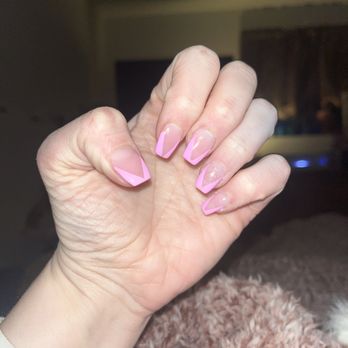 American Nails - ***Full Set/GEL Manicure (Coffin Style~with V-line French *** - Nail Salons Near Me - Derry, New Hampshire