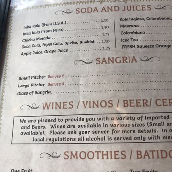 Chalan on the Beach - part of the menu - Latin American Near Me - Miami Beach, Florida Chalan on the Beach - part of the menu - Latin American Near Me - Miami Beach, Florida