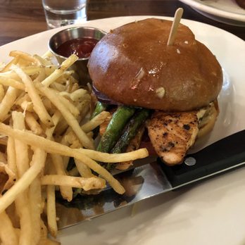 Eat Chow - Salmon sandwich with truffle fries - Breakfast & Brunch Near Me - Costa Mesa, California Eat Chow - Salmon sandwich with truffle fries - Breakfast & Brunch Near Me - Costa Mesa, California