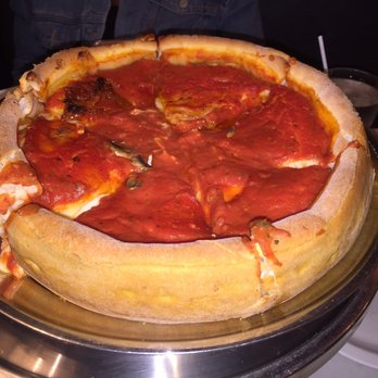 Chicago Style Pizza - Small Deep Dish Pizza w/ mushrooms & sundries tomatoes inside - Pizza Near Me - Hamilton, Ontario