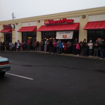Marco's Pizza - a line of people waiting outside - Pizza Near Me - Milledgeville, Georgia
