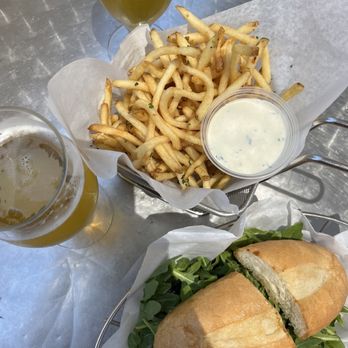Father's Office - The Office Burger® Frites in a "Basket" Russian River Pliny the Elder - Burgers Near Me - Santa Monica, California Father's Office - The Office Burger® Frites in a "Basket" Russian River Pliny the Elder - Burgers Near Me - Santa Monica, California