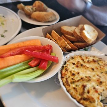 Marblehead Chowder House - Baked crab dip with celery, carrots, and red pepper to dip with - Seafood Near Me - Westampton, New Jersey