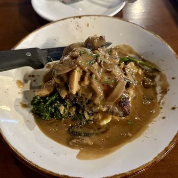 Osteria Rago - Chicken Marsala over Polenta - Italian Near Me - Bloomington, Indiana