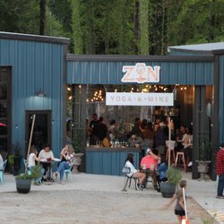 Zin Yoga Studio & Wine Lounge - New Downtown Garner location.  Lots of outdoor seating. Family friendly.  Dogs welcome in breezeway and outside