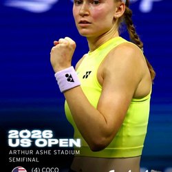 Arthur Ashe Stadium - Rybakina on to the Final vs Sabalenka this Saturday 12th - - - - (posted 9/11/2026)