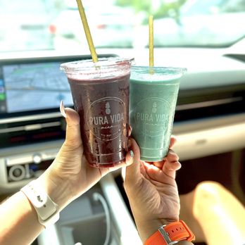 Pura Vida Miami - VITAMIN SEA (left) and COCO AZUL (right) - Breakfast & Brunch Near Me - Aventura, Florida Pura Vida Miami - VITAMIN SEA (left) and COCO AZUL (right) - Breakfast & Brunch Near Me - Aventura, Florida