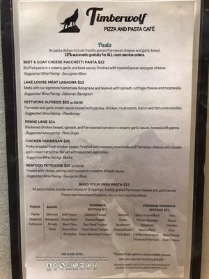 Menu photo 3 Timberwolf Pizza & Pasta Cafe Lake Louise, AB