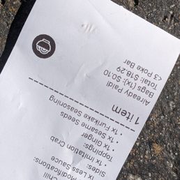 The receipt shows being charged for a bag I never received. Carried all my food