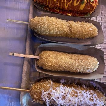 Doggy Style Korean Corndogs - Top to bottom: Glizzy McGuire, original x2, loco coco - Food Trucks Near Me - Reno, Nevada Doggy Style Korean Corndogs - Top to bottom: Glizzy McGuire, original x2, loco coco - Food Trucks Near Me - Reno, Nevada
