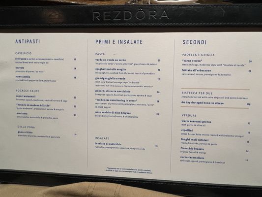 Menu photo 1 Rezdôra New York, NY