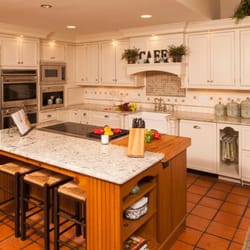 Rose The Kitchen Lady - White shaker cabinets, contrasting wood island, in a luxurious and highly functional chef's kitchen - Westport, CT