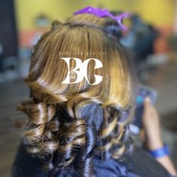 Silk press with curls