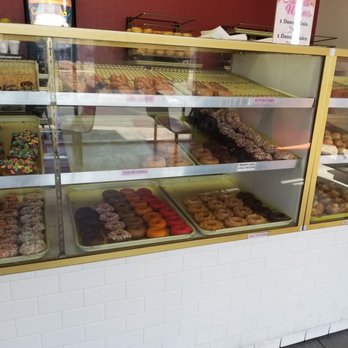 Ronald's Donuts - Cinnamon Twist, maple bars, cake donuts on bottom shelf - Donuts Near Me - Las Vegas, Nevada