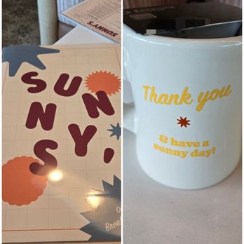 Sunny's - Laminated sunny menu and receipt in a cup - Breakfast & Brunch Near Me - Atlantic City, New Jersey Sunny's - Laminated sunny menu and receipt in a cup - Breakfast & Brunch Near Me - Atlantic City, New Jersey