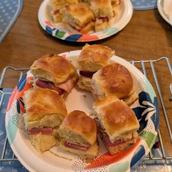 Turkey, ham and cheese sliders made with the Soft Rolls