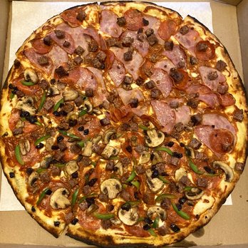 PJ's Pizza - Half & half: #2 sausage, pepperoni, mushroom, bell peppers, olives #7 salami, Canadian ham, sausage, pepperoni - Pizza Near Me - San Mateo, California PJ's Pizza - Half & half: #2 sausage, pepperoni, mushroom, bell peppers, olives #7 salami, Canadian ham, sausage, pepperoni - Pizza Near Me - San Mateo, California