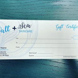 Salt and Sea Skincare - Gift Certificates Available