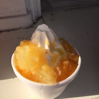 Dairy Deluxe - Soft serve with pineapple and mango toppings in kiddie cup! - Ice Cream & Frozen Yogurt Near Me - Highland Park, New Jersey