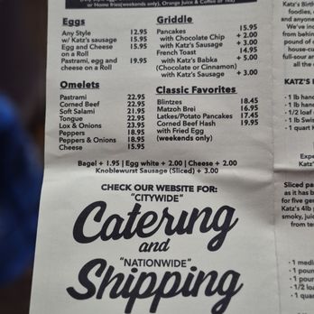 Katz's Delicatessen - Menu - Delis Near Me - New York, New York Katz's Delicatessen - Menu - Delis Near Me - New York, New York