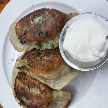 The Frisco Barroom - Mushroom, kapusta pierogis with sour cream. - Burgers Near Me - Webster Groves, Missouri The Frisco Barroom - Mushroom, kapusta pierogis with sour cream. - Burgers Near Me - Webster Groves, Missouri