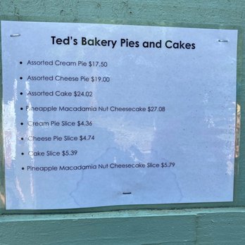 Ted's Bakery - Pie menu - Bakeries Near Me - Haleiwa, Hawaii