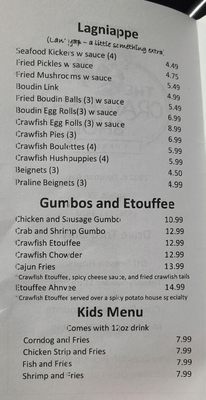 Menu photo 2 The Crawfish Shop Lufkin, TX
