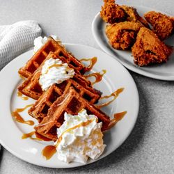 His Place Eatery - Churro Waffle & Chicken