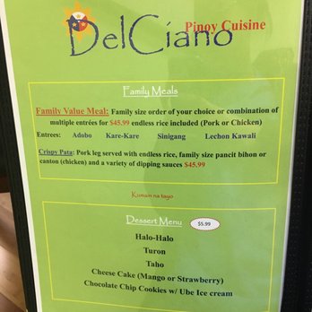 DelCiano Pinoy Cuisine - Family meals and desserts. - Filipino Near Me - Arlington, Texas DelCiano Pinoy Cuisine - Family meals and desserts. - Filipino Near Me - Arlington, Texas