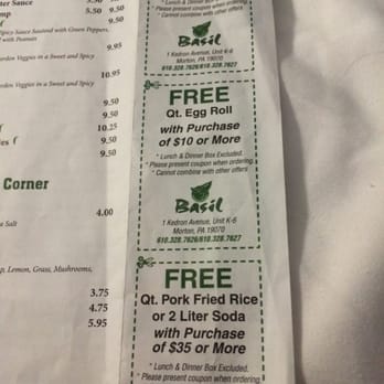 Little Basil - Not one coupon has a soda restriction! - Asian Fusion Near Me - Morton, Pennsylvania