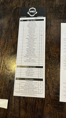 Menu photo 1 Jaws Sushi Fort Collins, CO