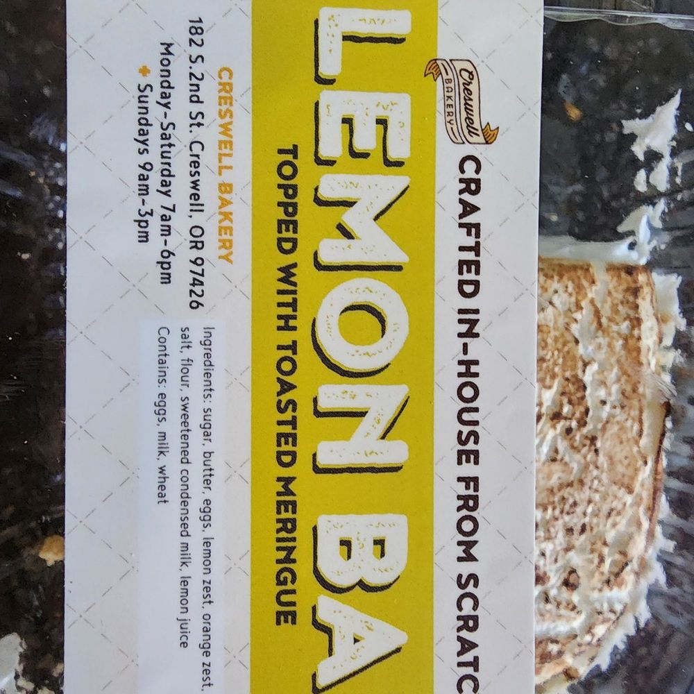 Creswell Bakery - Homemade Lemon Bar. Sooo yummy - Breakfast & Brunch Near Me - Creswell, Oregon
