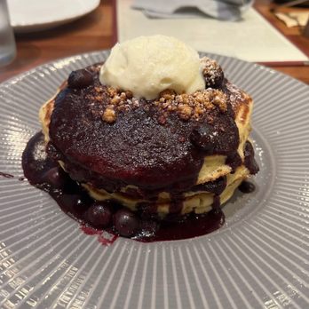Unconventional Diner - Blueberry Lavendar pancakes... so tasty! Tart and sweet  Buttermilk Pancakes - Breakfast & Brunch Near Me - Washington, DC, District of Columbia