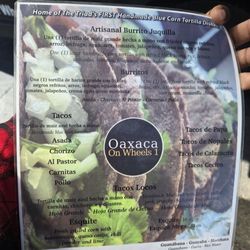 Oaxaca On Wheels1 - Menu