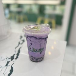 LA bean - Ube Matcha Latte with boba