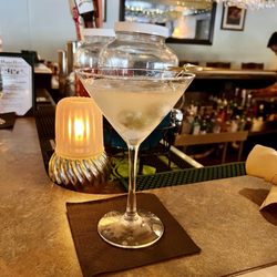 Beck's Land and Sea House - Blue cheese stuffed olive Martini