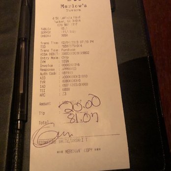 Marlow's Tavern - Check please - Burgers Near Me - Tucker, Georgia