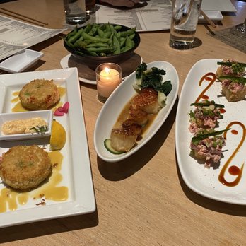 TAKA - Crab Cakes, Edamame, Pan Seared Scallops, and Crispy Spicy Tuna - Japanese Near Me - Asbury Park, New Jersey