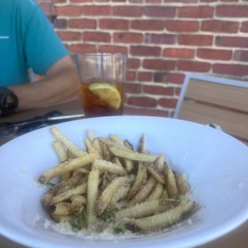 Cotton at Riverside Mill - Honey Truffle Parmesan Fries. This was after we ate half! - Sandwiches Near Me - Danville, Virginia