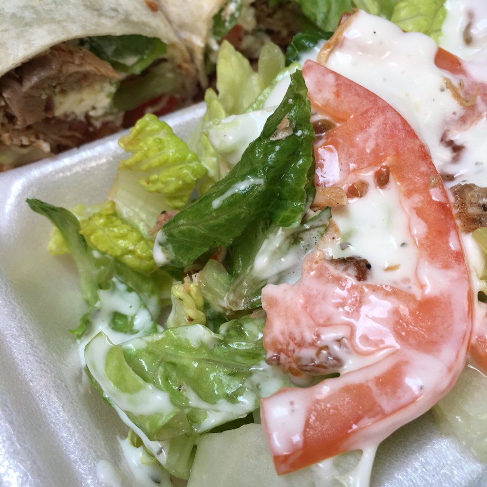 Leo's Taverna Express - Chicken wrap with side salad - Greek Near Me - Honolulu, Hawaii Leo's Taverna Express - Chicken wrap with side salad - Greek Near Me - Honolulu, Hawaii