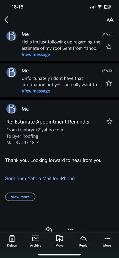 Slide of Tom Byer Roofing Service